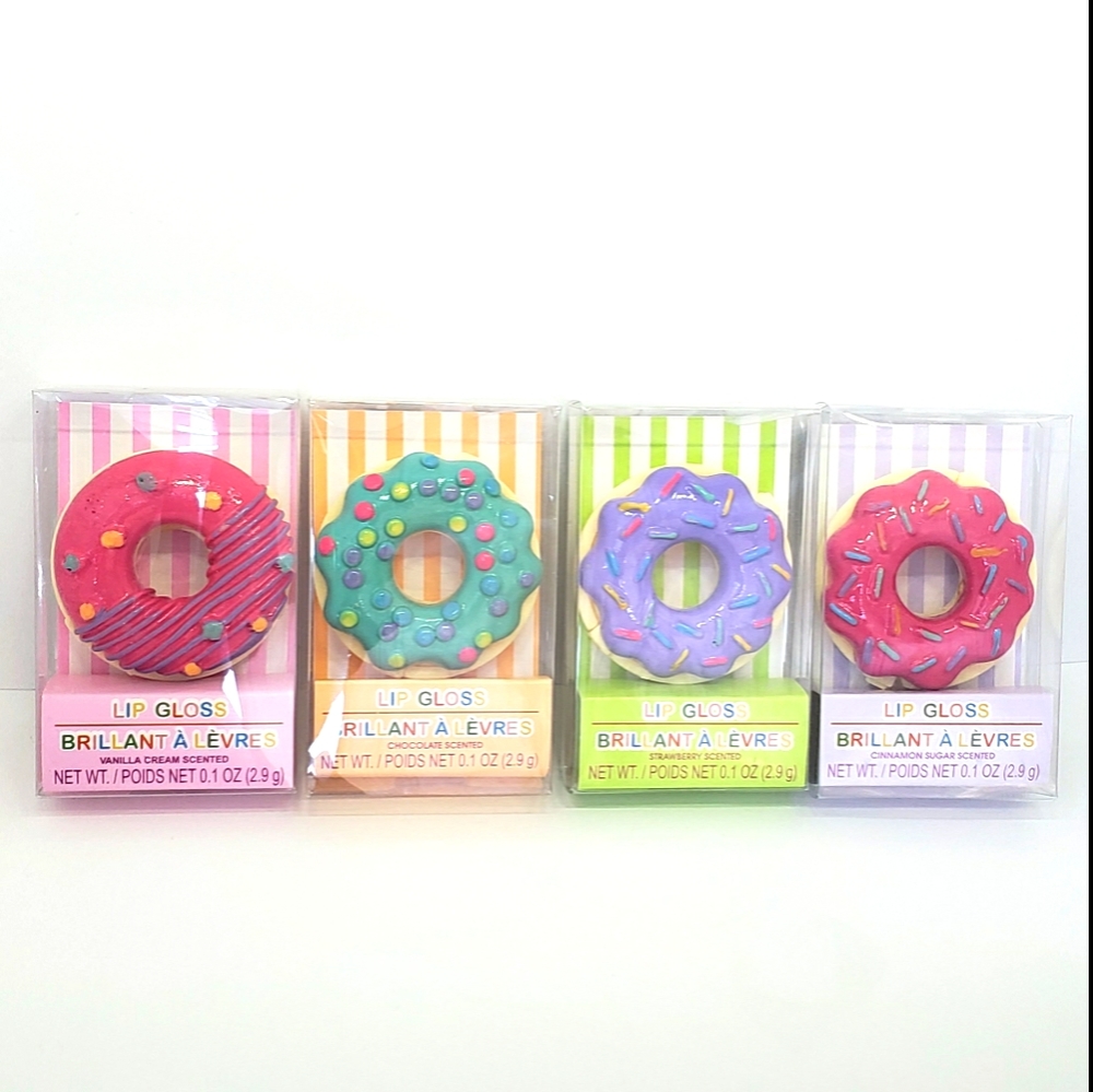 Donut Shaped & Scented Lip Gloss Set of Four Scents